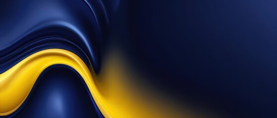 Wall Mural - abstract navy blue and yellow flowing background illustration