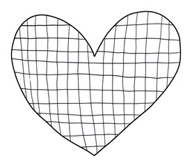 Canvas Print - Minimal illustration of heart drawing sketch white.