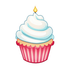 Poster - PNG Birthday cupcake dessert cream.