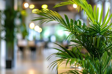 Poster - Eco-Friendly Office Space with Green Plants: Image of an office space with green plants creating an eco-friendly atmosphere