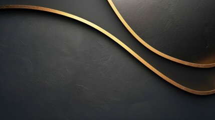 A sophisticated black background is enhanced by smooth, gleaming gold wave accents, creating an elegant and luxurious visual aesthetic that's perfect for various designs.