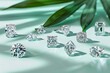 © Dina - lab-grown diamond shapes and cuts. collection of lab-grown diamonds displayed  various shapes as round, princess, emerald, pear