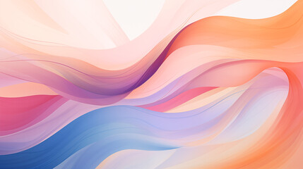 Wall Mural - Soft Pastel Waves Serene Abstract Gradient Flow