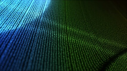 Wall Mural - abstract digital grid pattern particles wave flow video background. 3d animation loop art with depth