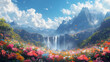 © tzu - A beautiful paradise land full of flowers, rivers and waterfalls