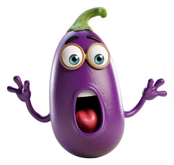 Wall Mural - PNG Aubergine vegetable cartoon purple.