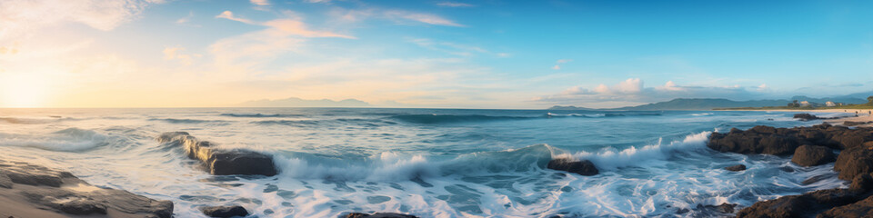 Wall Mural - the ocean is calm and the sky is blue