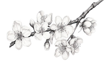 PNG Cherry blossom drawing sketch flower.