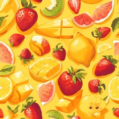 Poster - Texture of berry-fruit mix