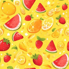 Poster - Texture of berry-fruit mix