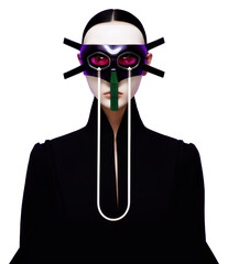 Canvas Print - PNG  Fashion photography representing of futuristic cybernatic accessories accessory goggles.