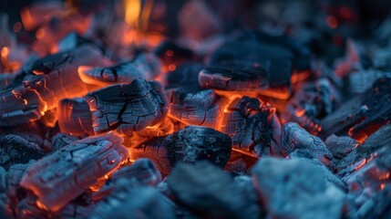 Canvas Print - In the stillness of the night, the flaming coals serve as a beacon of guidance and protection, guiding weary travelers and lost souls alike on their journey through the unknown.