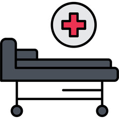 Canvas Print - Hospital Bed Icon