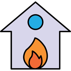 Sticker - Burning House Icon