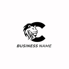 Wall Mural - design logo creative letter C and lion head