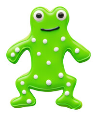 Sticker - PNG Frog amphibian cookie green.