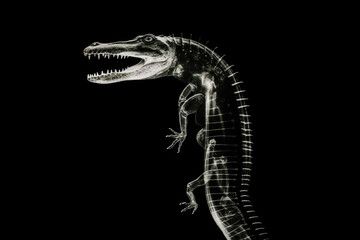 Canvas Print - X-Ray ultrasound scan of dinosaur