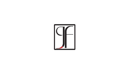 Canvas Print - JF, FJ , J , F , Abstract Letters Logo Monogram