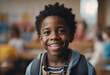 © abu - portrait of a black American boy with a friendly smile in kindergarten