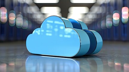 Wall Mural - cloud computing transfer big data on internet