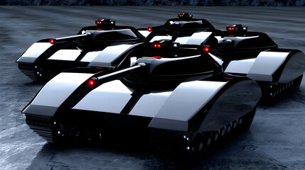 Wall Mural - Futuristic Robotic Combat Machines - Advanced Military Warfare Technology Concepts