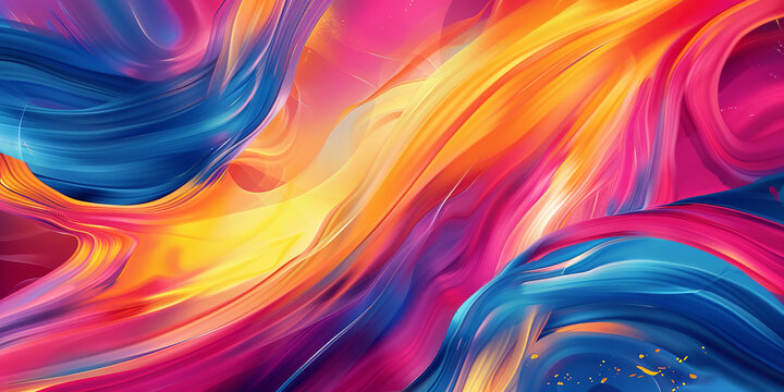 dynamic abstract wallpaper background illustration, where vibrant colors swirl and merge in a harmonious dance