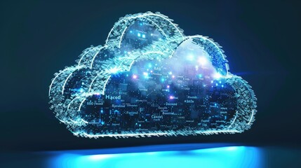 Wall Mural - cloud computing transfer big data on internet