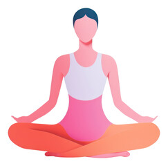 Sticker - PNG Yoga woman sports cross-legged