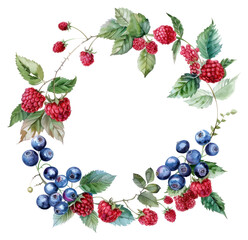 Sticker - PNG Berry border raspberry blueberry wreath