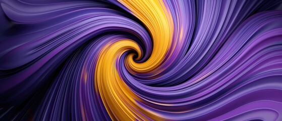 Wall Mural - colorful abstract swirl design with mesmerizing purple and yellow curves, creating a dynamic and vib