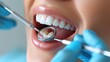 © Ai-Pixel - dentist examining teeth with dental equipment, showcasing professionalism and care in a dentist's office