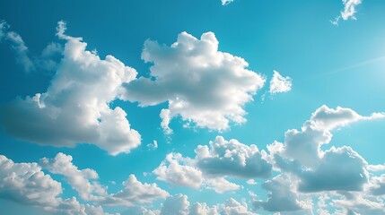 Wall Mural - blue sky with white clouds, cloud formations, professional photography in the style of cloud formati