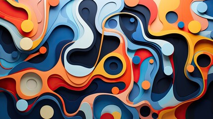 Wall Mural - A vibrant pattern of abstract shapes and forms  