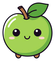 Sticker - PNG Apple cartoon green cute