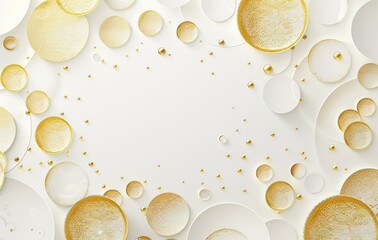 Wall Mural - image of a business card background with white and golden circles design. generative ai