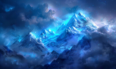 Poster - snow covered mountains