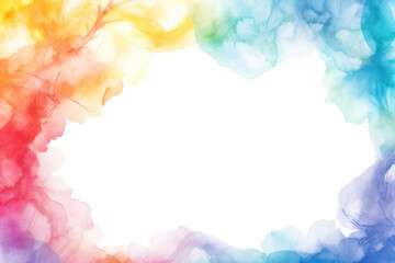 Canvas Print - PNG Rainbow watercolor border pattern backgrounds creativity.