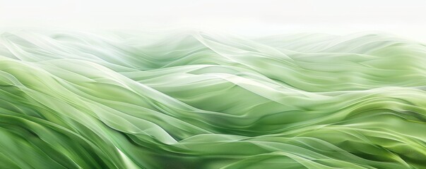 Wall Mural - abstract organic flowing green lines and waves smooth textured tones wallpaper background illustrati