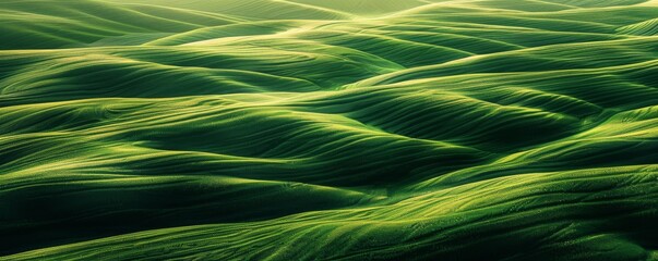 Wall Mural - abstract organic flowing green lines and waves smooth textured tones wallpaper background illustrati