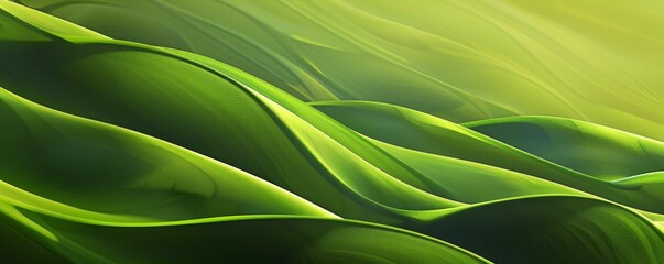 Wall Mural - abstract organic flowing green lines and waves smooth textured tones wallpaper background illustrati