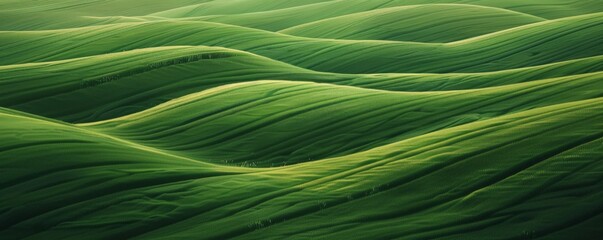 Wall Mural - abstract organic flowing green lines and waves smooth textured tones wallpaper background illustrati