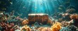 © Wuttichaik - A treasure chest in the sea surrounded by coral and starfish under sunlight