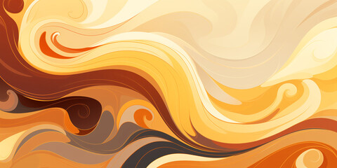 Poster - Coffee abstract background in brown tones, soft waves	