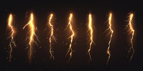 Wall Mural - a collection of electric sparks illuminating the darkness