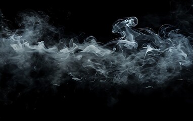 Aufkleber - Abstract Smoke Swirls Against a Black Background