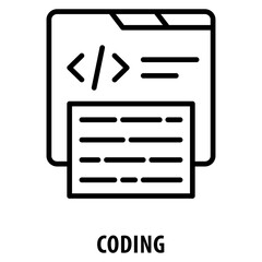 Coding Icon simple and easy to edit for your design elements