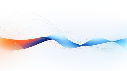 Sticker - Abstract Waves with Blue and Orange Gradient on Modern Design Background