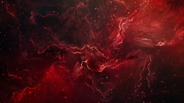 Abstract dark to red gradient with semi-transparent shapes and glowing dots background