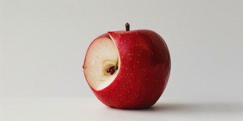 Wall Mural - A juicy apple with a bite taken out of it