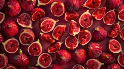 Wall Mural - Many fresh fig fruits closeup.